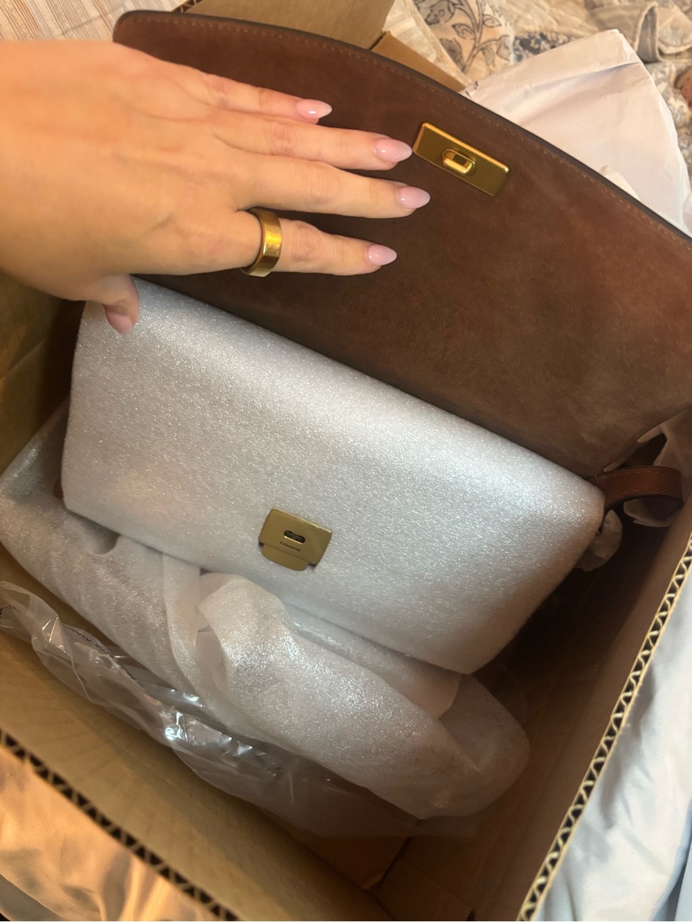 NWT Coach Loved Brown Leather Flap Shoulder Bag….part of Coach’s 8/5 drop - Picture 6 of 10